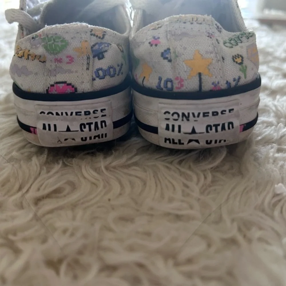 Converse Kids' White Sneakers with Colorful‎ Graphics